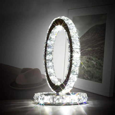 Ferris Wheel Shaped Crystal Table Lamp With LED White Light Sleek Dope Glow Durable K9 Crystal And Stainless Steel Portable Bedside Nightstand Desk Lamp For Bedroom Living Room Dining Kitchen Eye Friendly Glow And Modern Decorative Accent in dark room
