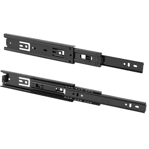 Built Tough 5 Pairs 10 Inch Full Extension Drawer Slides With Ball Bearing Side Mount Rails Includes Mounting Screws Heavy Duty Steel Glides For Cabinets And Furniture Up To 110 Lb Load Capacity. black side-mount slides extended