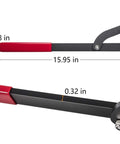 Side view of E-cowlboy camshaft pulley holding tool with red handle and black arm, 15.95 in.