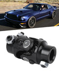 Heavy Duty 3/4 Inch Double D Steering Shaft U Joint Kit Featuring 36 Spline Weld On Ends, black with bolts for pickup truck steering.