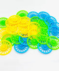 Vintage Toy Car Wheels Set With 2mm Round Shaft Axles For RC Cars Trucks And DIY Robots 30Pcs Mixed Yellow Green Blue Wheels