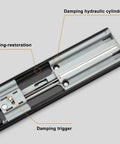 Close-up of 22 Inch Soft Close Drawer Slides 10 Pairs Black Ball Bearing Full Extension Cabinet Runners with damping mechanism
