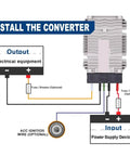 Wiring diagram for Heavy Duty Dc Dc Converter Step Down 18 To 90 Volt To 12 Volt 40 Amps Voltage Regulator installation.