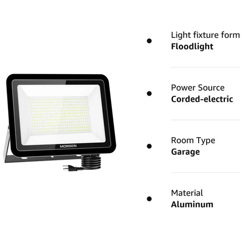 2 Pack 300W LED Flood Lights Ultra Bright 30000LM IP66 Waterproof Outdoor Security Flood Lighting With UL Listed Plug 5000K Daylight White