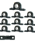 Pack of 10 Heavy Duty Pillow Block Bearing With 1.25 Inch Bore, 2 Bolt Self Aligning Solid Base, UCP20720, in cast iron housing
