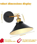 Battery Operated Wall Sconces Set Of 2 USB Rechargeable With Remote Control product dimensions display