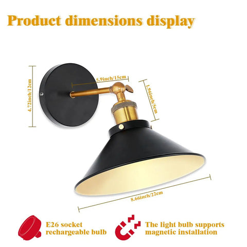 Battery Operated Wall Sconces Set Of 2 USB Rechargeable With Remote Control product dimensions display