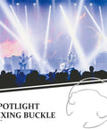 Spotlight fixing buckle image with live concert in the background, showcasing light effects on stage.