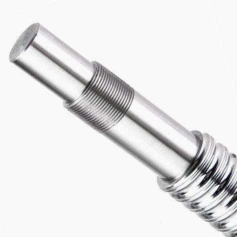 Close-up of machined end of Rock Solid SFU1605 RM1605 Ball Screw Kit 16mm by 600mm for CNC machines.