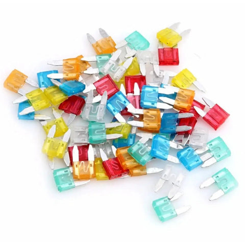 120 Piece Blade Type Car And Motorcycle Fuse Kit With Assortment Of Mini Size Fuses For Quick Replacement, Fuse Puller Included.