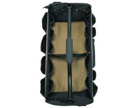 Top Tier Heavy Duty Soft Sided Tool Box With Adjustable Divider And Twenty Seven Hella Functional Pockets For Mechanics Contractors And Work Rig Management