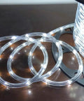 Close-up of 100ft 720 LED Rope Lights Low Voltage 24V Waterproof for Indoor Outdoor Lit Mood Lighting on spool.