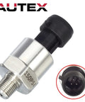 0-150 Psi Pressure Transducer Sensor 1/8 Inch NPT Stainless Steel 316 with connector harness, front view