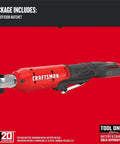 V20 Cordless 3/8 Inch Ratchet Wrench Bare Tool Only, 300 RPM, Up To 35 Ft-Lbs Torque, LED Work Light, on red background