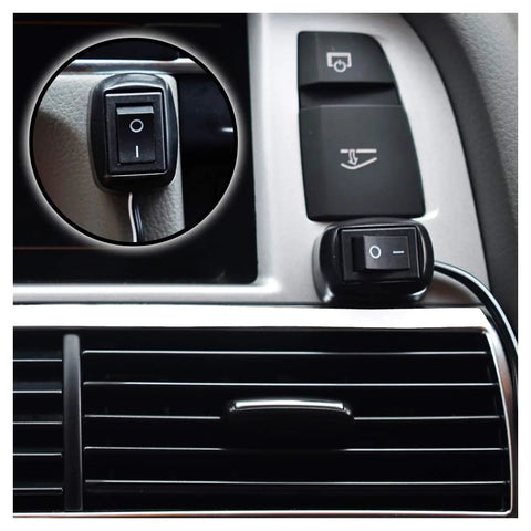 Rocker Switch With Pre Applied Adhesive For 12V DC Cars No Drill Install Quick Stick Mount Easy On Off Control For Fog Lights LED Light Bars And Auxiliary Lighting Water Drop Shaped Button Includes 50cm Wiring 1 Piece on car dashboard vent