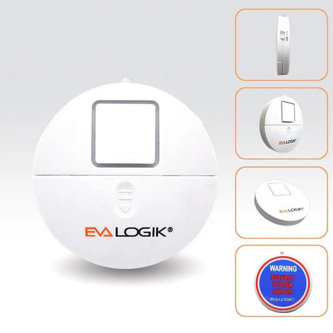 Ultra Thin Window Alarm Pack Of 4 With 120dB Siren And Vibration Sensor, No Frills Adhesive Mount, Compatible With Most Windows