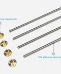 8mm Diameter T8 Trapezoidal Lead Screw For 3D Printers Stainless Steel Easy Install 2mm Pitch Or 10mm Lead Options Durable High Precision Linear Motion Component For DIY CNC And Stepper Driven Machines with brass nuts