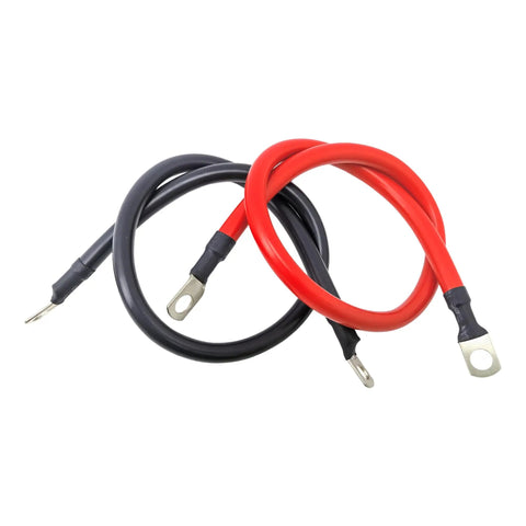 Heavy Duty 2 Awg Battery Cable Featuring Pure Copper Construction Tinned Lug Connectors And Flexible Pvc Insulation For Automotive Solar Marine Red And Black Setup Badass Durability, showing red and black cables.