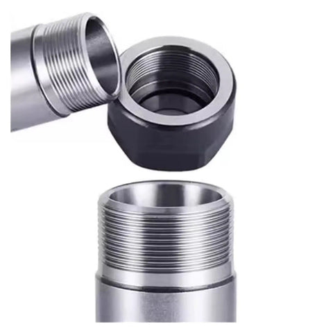 Heavy Duty Spindle Motor Extension Rods For Hogging Out CNC Milling And Lathe Work Plus Dead Straight Steel Shaft Upgrade close-up of threaded ends.