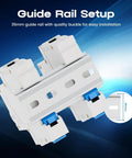 Two Pack 1 Pole 16 Amp Miniature Circuit Breaker MCB C16 For 120V 240V AC With Thermal Magnetic Trip DIN Rail Mount setup