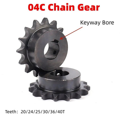 Heavy Duty Bevel Gear Pinion 25 Tooth Steel Chain Gear With 10 to 20mm Keyway Bore for Industrial Sprocket Wheel Motor Chain
