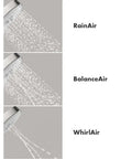 Easy Install 4 Inch Handheld Shower Head With RainAir Whirl Balance AIR Modes And QuickClean For A Spa Like Rinse spray modes