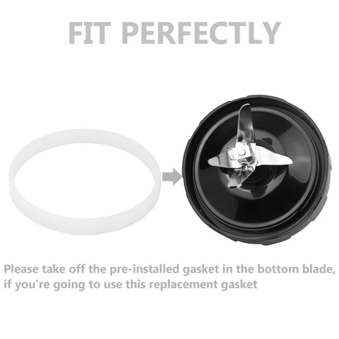 Premium Grade 7 Fin Stainless Steel Blender Blade Replacement with sealing ring, showing compatibility with various models.