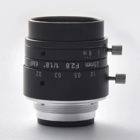 Side view of 25mm Focal Length Machine Vision Lens For Industrial Cameras C Mount Low Distortion 6MP One Over One Point Eight Inch Sensor HT2528C6MP