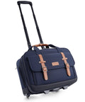 Rolling Laptop Bag For Men And Women 16 Inch Waterproof Wheeled Briefcase with Locking Main and Computer Compartments, Navy