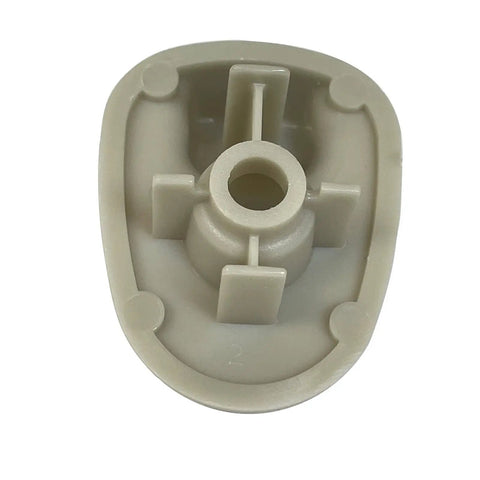 Close-up of beige interior automotive part from 2 Pack Sun Visor Clips Replacement Beige Gray Direct Fit For 2005 2012 Jeep Liberty And 2008 2012 Dodge Nitro Premium Automotive Plastic Easy Install Durable Retainer.