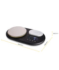 Measuring dimensions of Dual Platform Digital Kitchen Scale With Dual LCD Display And Brushed Stainless Steel Platforms, Precision To A Tenth Of A Gram.