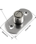 Close-up of 4 Piece Sliding Door Roller Guide Wheel Set With Stainless Steel Frame, 12mm Diameter By 15mm High Wheels, 38x20mm Base
