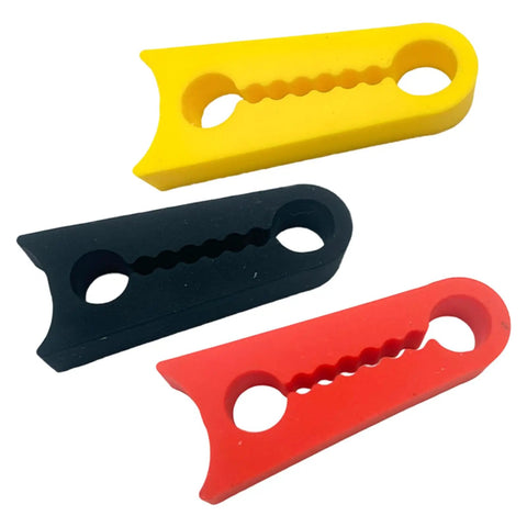 Silicone Car Door Damper Pads 12 Pack Slams Free Sound Deadening Buffers in red, yellow, and black, designed to soften impact.