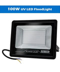 JUDYSSY Led Uv Floodlight Ac 220 50W 100W Halloween Party Flood Lights 395Nm 400Nm Ip66 Waterproof Ultraviolet Stage Lamp for Court,Garden,Warehouse,220V100W，220-v，220-v, black 100W UV LED floodlight with IP66 rating.