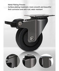 Heavy Duty Silent Rubber Swivel Casters Rock Solid Build with metal plating, black rubber wheel showing smooth finish and twin brake.