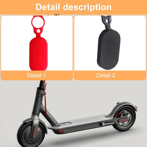 Electric Scooter Charging Port Cover With Silicone Sleeve And Connector Wire Durable Rainproof Protector in red and black