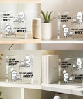 Funny Programmer Gift For Men IT Tech Computer Science Software Engineer Acrylic Desk Plaque With The Code Doesn't Work Why Message for Office Cubicle Decor, 4x4 inch with wooden stand.