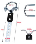 Two Pack Heavy Duty Universal Exhaust Hangers With Swivel Tail Pipe Brackets, Six Pre Drilled Holes For Flexible OE Style Fitment, Durable Steel Silver Finish, Muffler Hanger Bracket For Most Cars, Easy Install; 11 in bracket