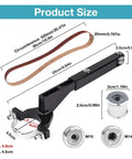 Tough As Nails Cordless Angle Grinder Equipped With Quick Swap Belt Sanding Attachments For Lightning Fast Paint Stripping with dimensions.