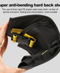 Adjustable Belt Drill Holster With Heavy Duty Design Quick Access Impact Driver Carrier shown with anti-bending hard back shell