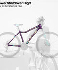 26 Inch Mountain Bike For Women With 18 Speed Gears Front Suspension Aluminum Frame Adult Ladies Bicycle Purple frame detail