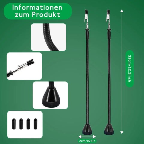 Diagram showing dimensions of 2 Pack Magnetic Soldering Helping Hands Third Hand Tools, flexible metal arms and sturdy base.