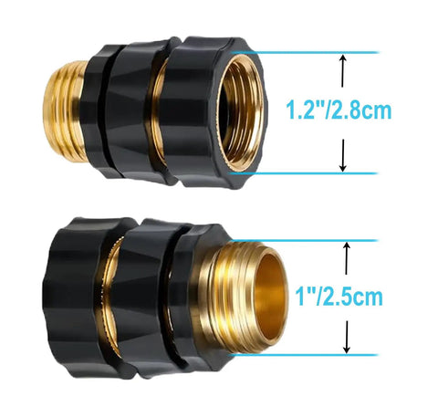Premium Aluminum Three Quarter Inch Garden Hose Quick Connectors Set Of Four Male And Female Fittings For Quick Attachments Durable Leak Free Easy Connect And Disconnect Outdoor Watering