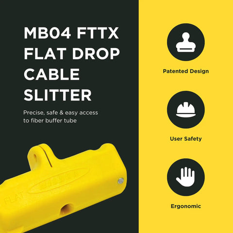 FTTX Flat Drop Cable Slitter With Articulating Hinge For Fiber Optic Installations Ultra Portable 3.9 Oz Tool Fast End And Mid Span Jacket Stripping No Disassembly Needed For Tech Pros