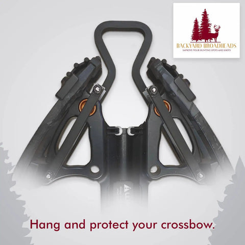 Subatomic Hanger Guard Stirrup for Crossbows fits R9 R10 R10X R15 R20 R29 R29X LR, black durable material, close-up view.