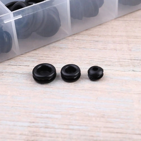 125 Piece Rubber Grommet Seal Ring Set In Plastic Box Black For Faucets Hoses Drains And Panels DIY Friendly Gasket Kit three rubber seals