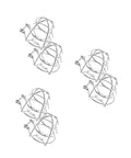 Six Pack Tool Free Fire Sprinkler Head Covers Tough As Nails Protector Cage With Exposed Shackle For Vandalism And Impact Shielding No Sweat Outdoor Setup Bully Proof Safety Gear, silver metal cages.