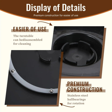 Close-up of 11 Inch Cake Turntable Spinner For Decorating And Pottery Craft By YLSURNY showing premium construction and ball bearings