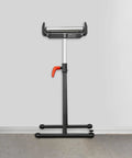 Killer 2 Pack Adjustable Roller Stands Built Like A Tank With Chrome Steel Supports Up To 250 Pounds Each, standing vertically.