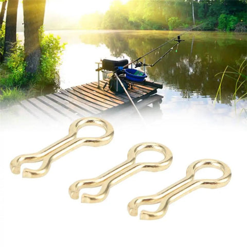 Pro Level Steel Alloy Fishing Wire Eyes Sinker Loops With Heavy Duty Screw Leads For Freshwater And Saltwater Anglers, three gold loops.